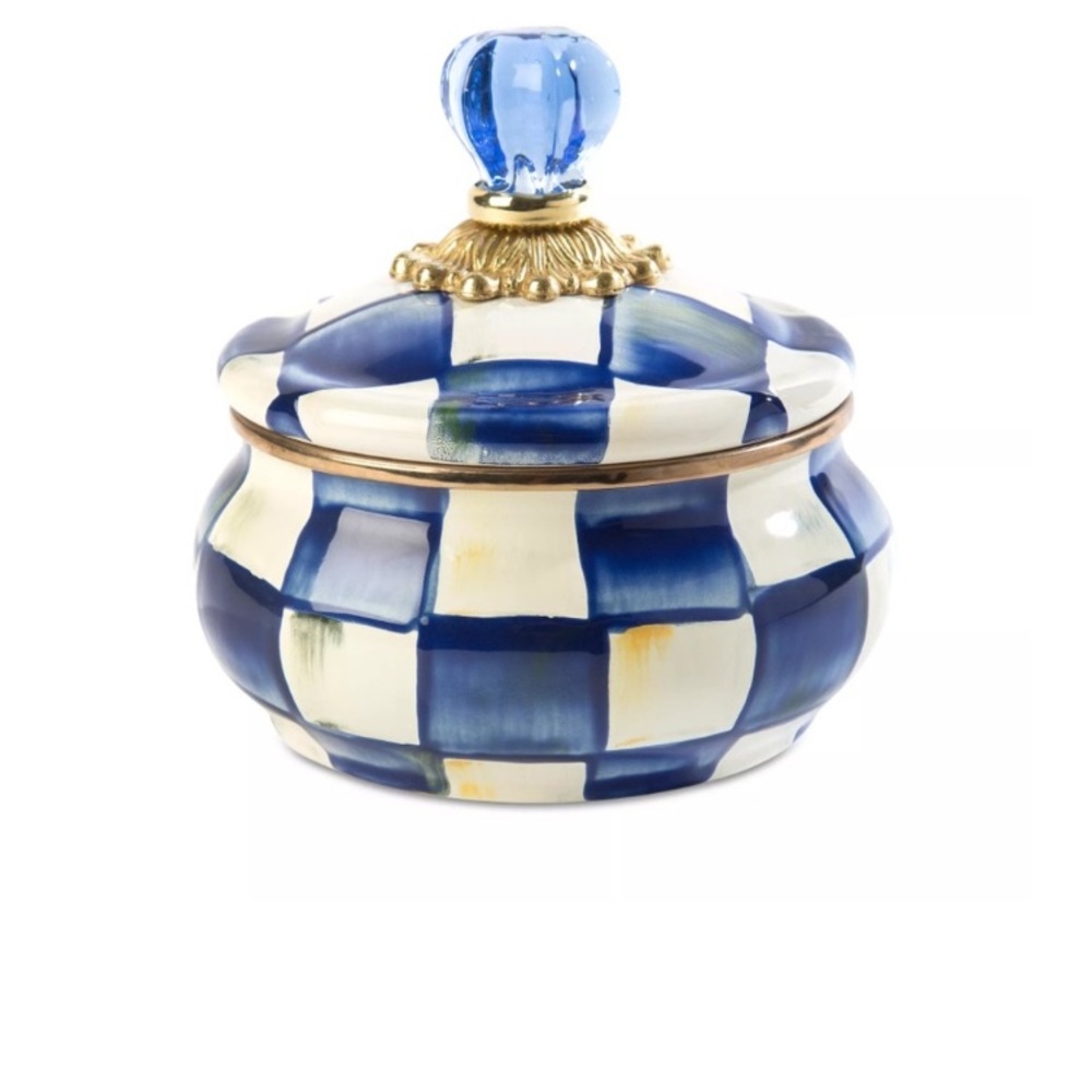 Mackenzie Childs Royal check squash pot